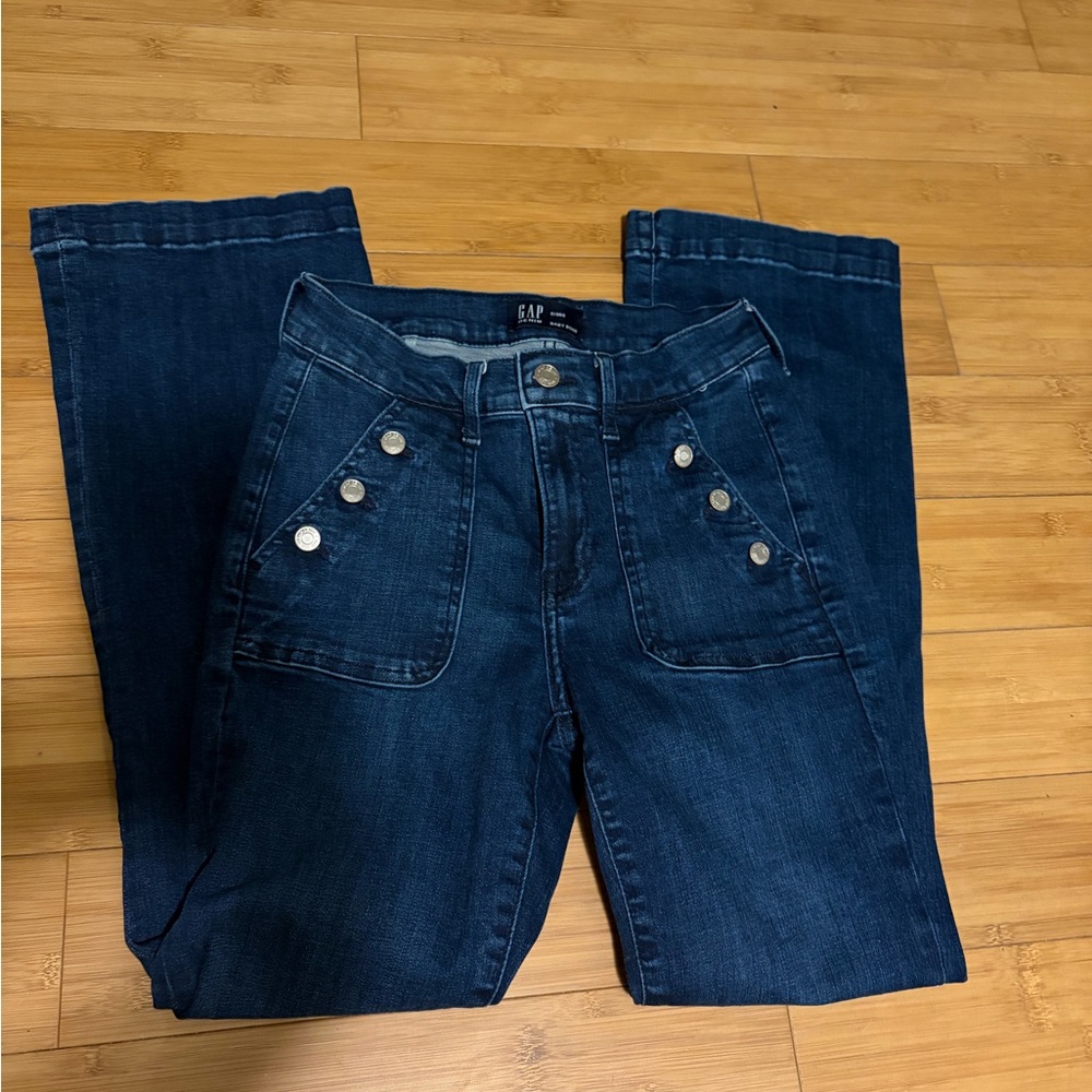 GAP Womens Dark Blue  baby Bootcut Jeans